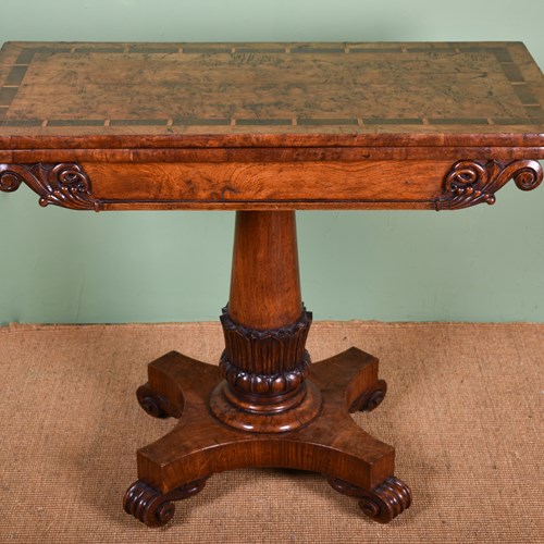 George IV Burr Oak Card Table 