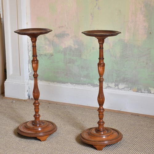 Pair Of Inlaid Satinwood Tables / Stands 