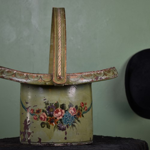 Georgian Painted Leather Hat Box 