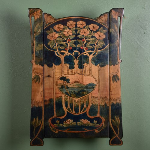 Art Nouveau Pokerwork Cabinet