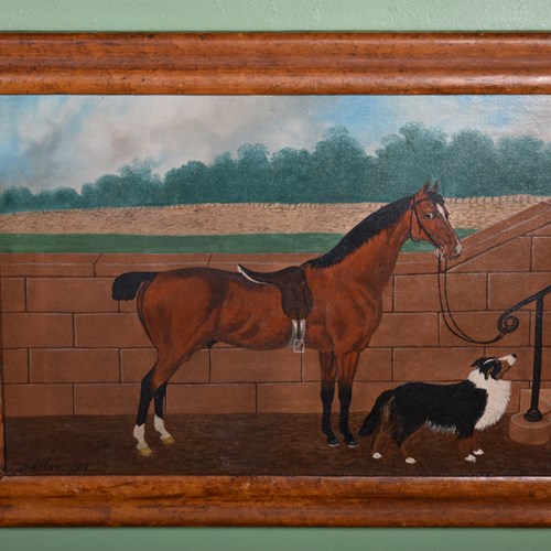 Naive Horse Oil On Canvas