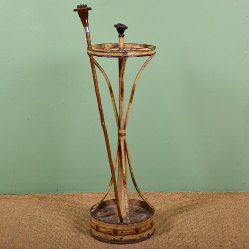 Regency Faux-Bamboo Toleware Stick Stand 