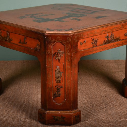Red Lacquer & Parcel Gilt Occasional Table 