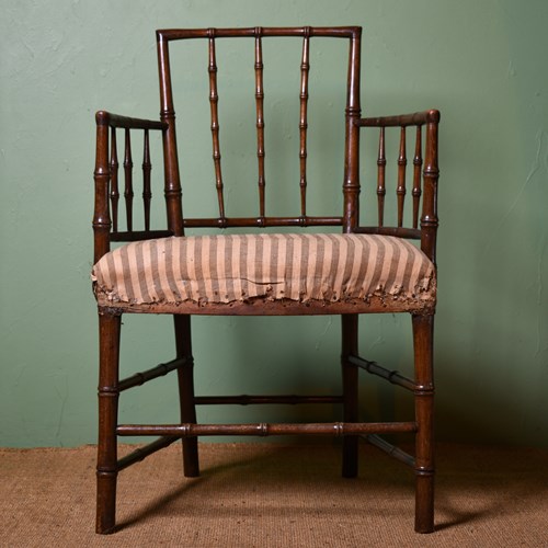 George III Faux-Bamboo Armchair