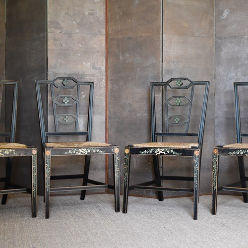 Set Of Four George III Painted Chairs