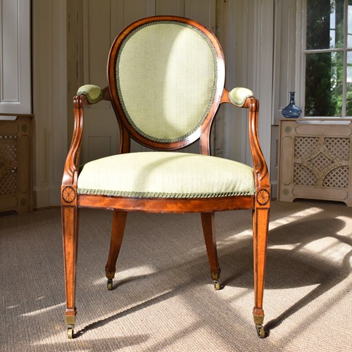 George III Satinwood Open Armchair