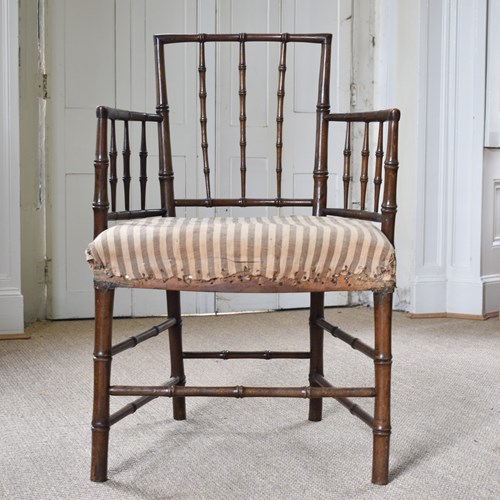Georgian Faux-Bamboo Armchair