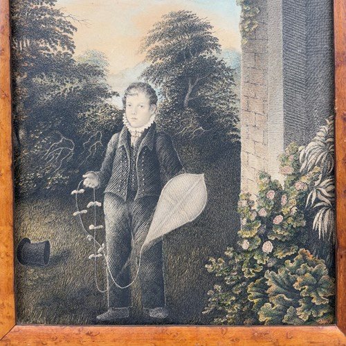 Drawing Of Boy With Kite 