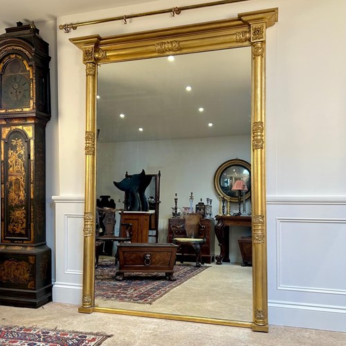 Fine Large Regency Giltwood Mirror 7Ft