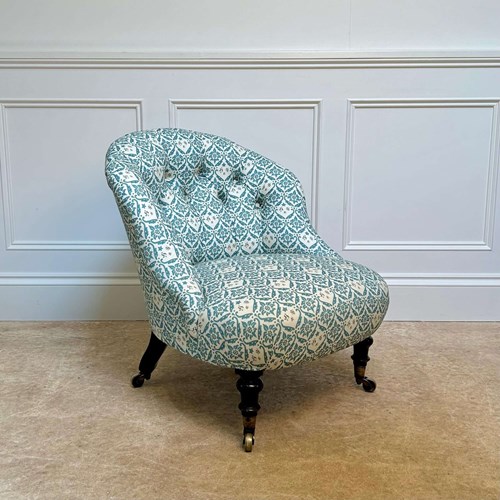 19Th C Howard & Sons Slipper Chair