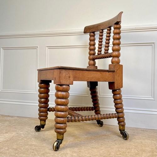 Arts & Crafts Oak Vernacular Bobbin Chair 