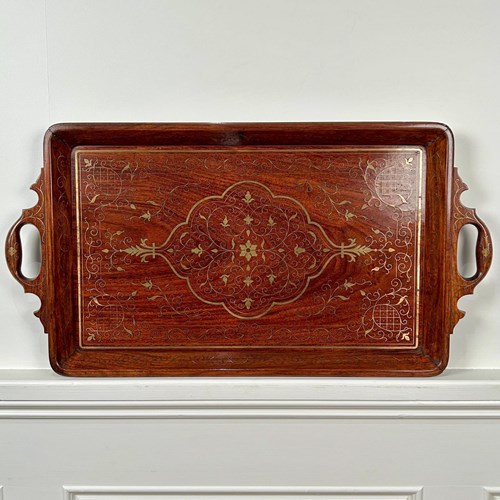 Beautiful Hoshiarpur Brass Inlaid Tray