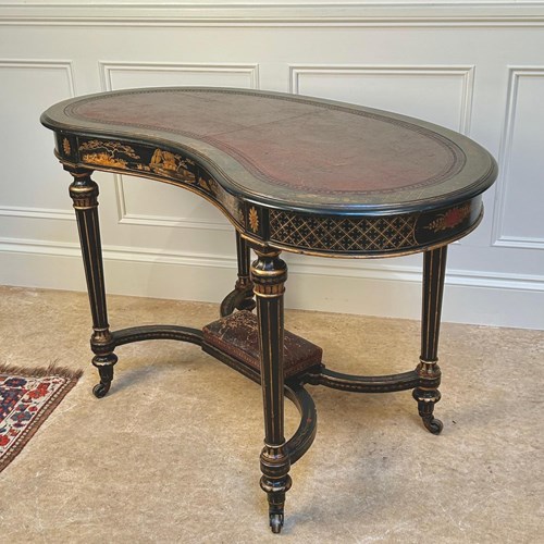 19Th C Chinoiserie Writing Table / Dressing Table
