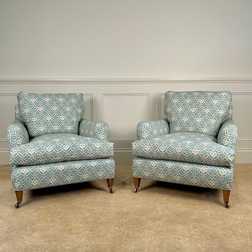 Pair Of Howard & Sons Bridgewater Armchairs - Lenygon & Morant