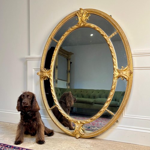 Large 19Th C Giltwood Margin Mirror