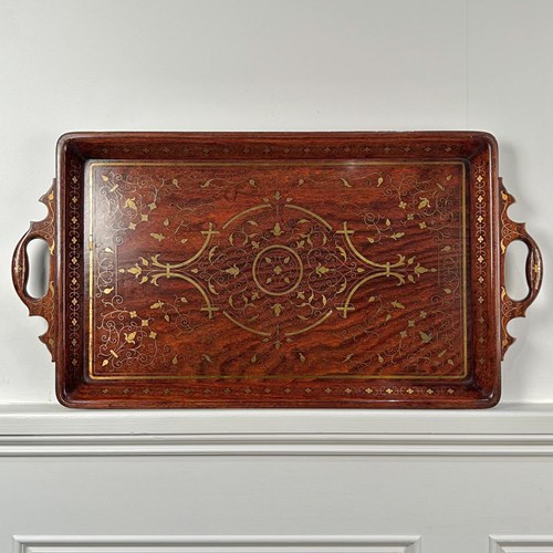 Beautiful Hoshiarpur Brass Inlaid Tray