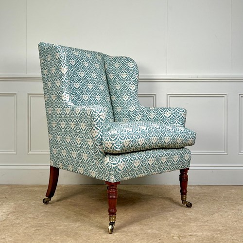 Howard & Sons Walnut Wing Chair