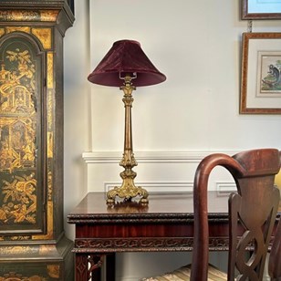 19Th C Brass & Ormalu Table Lamp