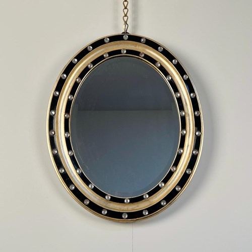 19Th C Small Irish Oval Mirror