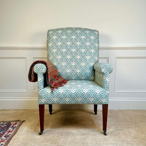 Large Edwardian Howard & Sons Library Chair