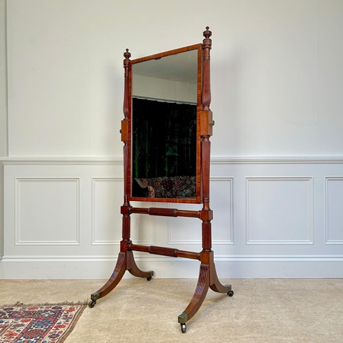 Gillows Regency Mahogany Cheval Mirror