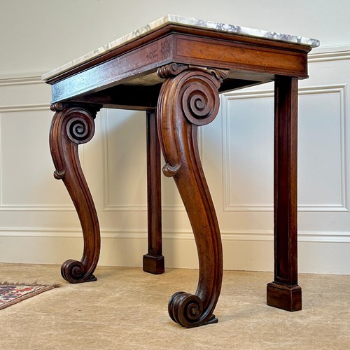 Beautiful Regency Oak & Marble Console Table