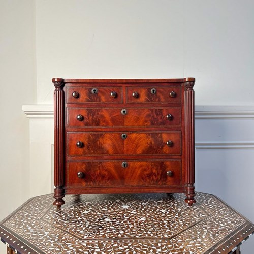 Magical 19Th C Miniature Apprentice Chest Of Drawers