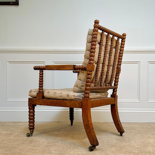 19Th C English Oak Bobbin Chair
