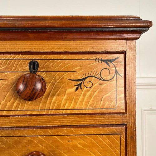 19Th C Chest Of Drawers In Original Paint