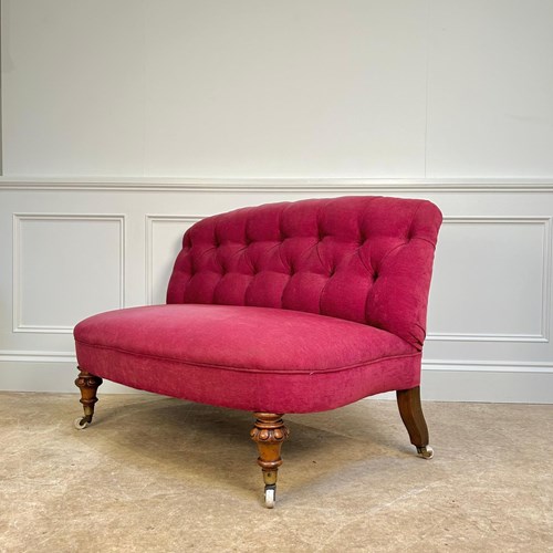 Small 19Th C Walnut Banquette Sofa