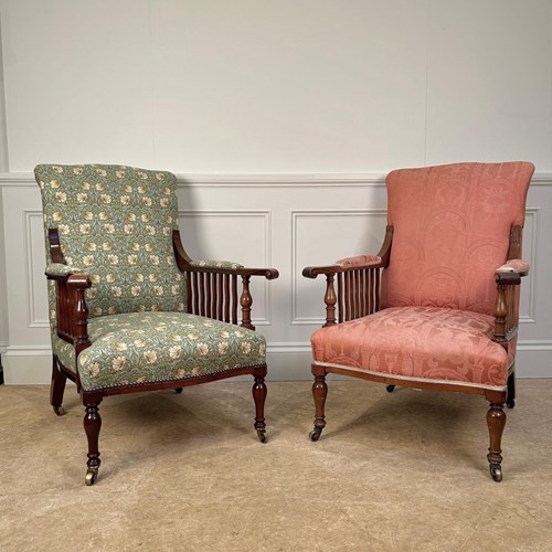 Beautiful Pair Saville Armchairs By Gillows