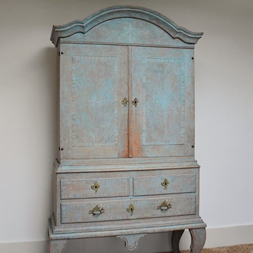 18Th Century Swedish Rococo Cabinet On Chest