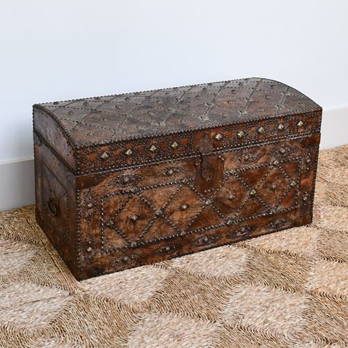 Early 20Th Century - Iberian Leather Trunk