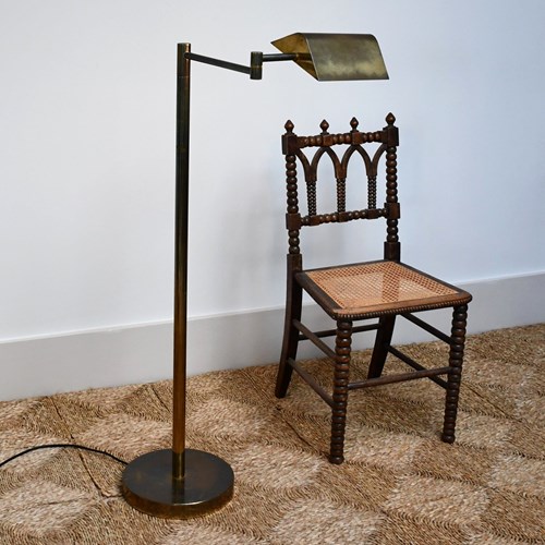 Vintage Brass Reading Lamp & Shade