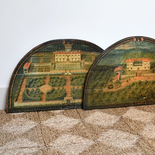 Pair Of Italian Overdoor Panels Of Medici Villas