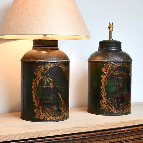 A Pair Of Regency - Tea Canister Lamps