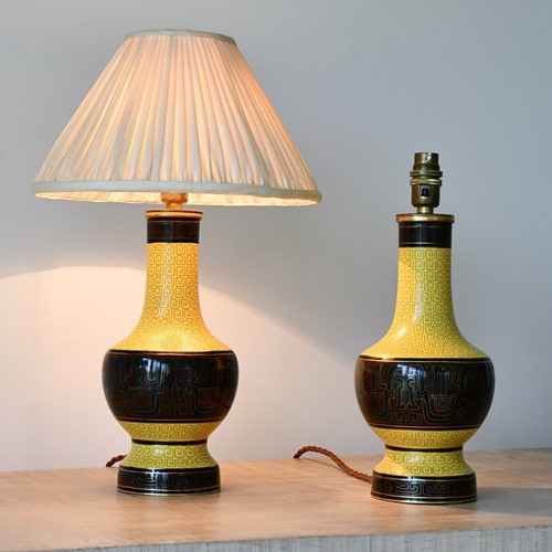 Pair Of Vintage Chinese Cloisonne - Table Lamps