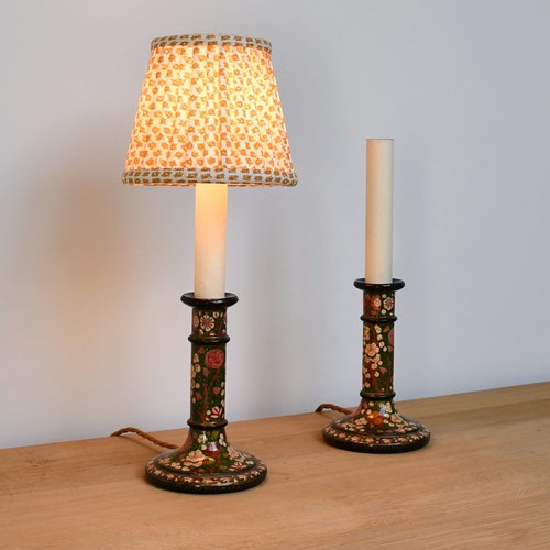 Pair Of Early 20Th Century - Kashmiri Table Lamps