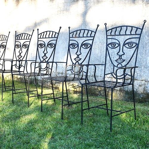 8 X John Risley Style - Garden Chairs