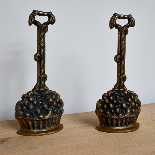 Pair Of 19Th Century - Brass Door Stops